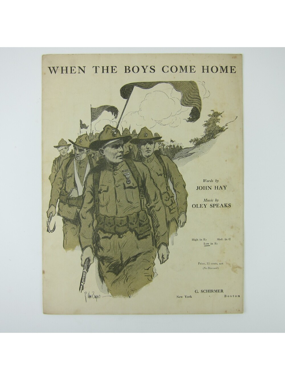Sheet Music When the Boys Come Home WWI John Hay & Oley Speaks Antique 1917